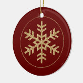 Red Gold Glitzer Snowflake Keramik Ornament (Links)