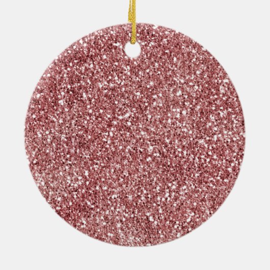 Red Gold Glitzer Snowflake Keramik Ornament (Hinten)