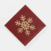 Red Gold Glitzer Snowflake Serviette (Ecke)