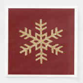 Red Gold Glitzer Snowflake Serviette (Vorderseite)