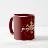 Red Gold Glitzer Snowflake Tasse (Vorderseite Links)