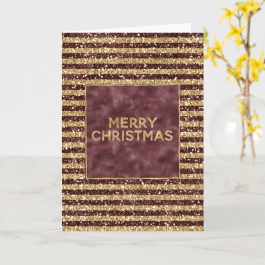 Red Gold Glitzer Sparkle Strip Karte (Gelbe Blume)