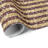 Red Gold Glitzer Sparkline Streifen Geschenkpapier (Rolleneckpunkt)