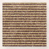 Red Gold Glitzer Sparkline Streifen Glasuntersetzer (Vorderseite)