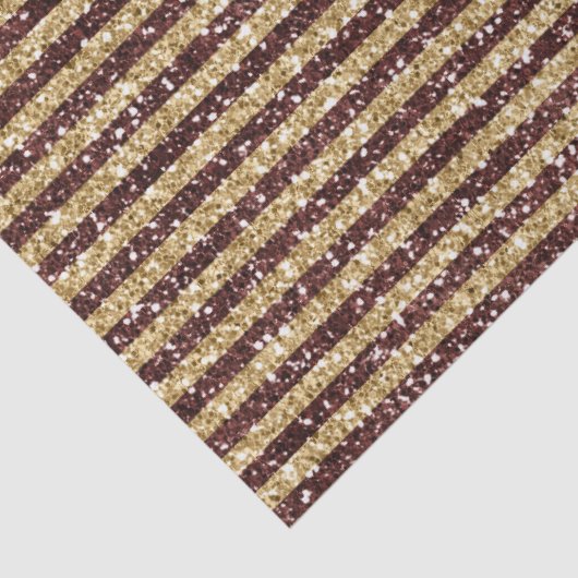 Red Gold Glitzer Sparkline Streifen Seidenpapier (Detail)