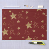 Red Gold Glitzer Stars Seidenpapier (Handwerk)