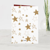 Red Gold Glitzer Stars Weihnachten Karte (Rückseite)