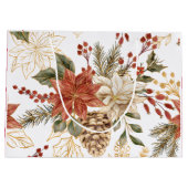 Red Gold Glitzer Weihnachten Große Geschenktüte (Rückseite)