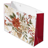 Red Gold Glitzer Weihnachten Große Geschenktüte (Rückseite Schrägansicht)