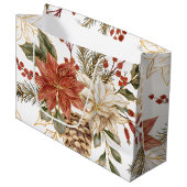 Red Gold Glitzer Weihnachten Große Geschenktüte (Vorderseite Schrägansicht)