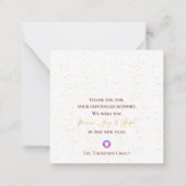 Red Gold Glitzer Weihnachten Neujahr Unternehmen Mitteilungskarte (Rückseite)