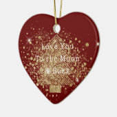 Red Gold Glitzer Weihnachtsbaum Liebe Keramik Ornament (Links)
