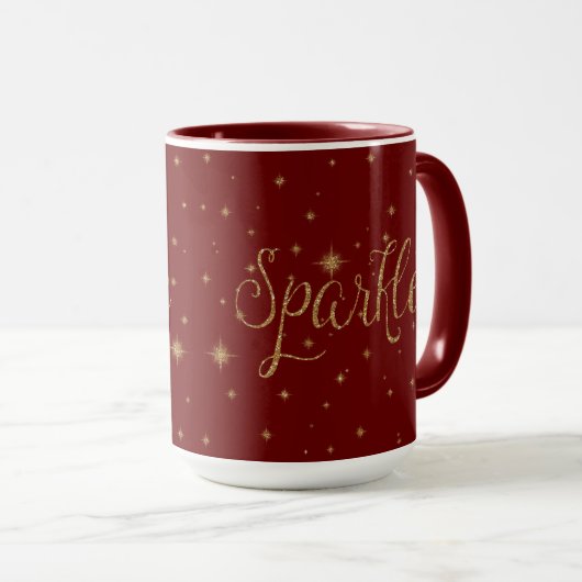 Red Gold Glitzern Tasse (VorderseiteRechts)