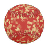 Red Gold Glitzy Confetti Abstrakt Baseball (Vorderseite)