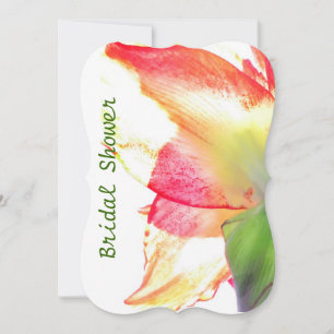 Red Gold Green Amaryllis Abstraktes Brautparty Einladung