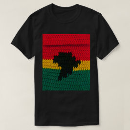 Red Gold Green Black Africa Kunsthandwerk Crochet  T-Shirt