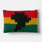 Red Gold Green Black Africa Kunsthandwerk Crochet Zubehörtasche (Rückseite)