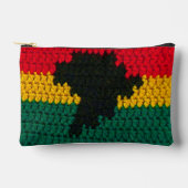 Red Gold Green Black Africa Kunsthandwerk Crochet Zubehörtasche (Vorderseite)