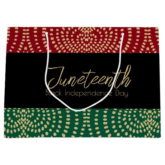 Red Gold Green Black Independence Day im Juni Große Geschenktüte (Vorderseite)