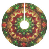 Red Gold Green Decorative Tree Skirt Polyester Weihnachtsbaumdecke (Vorderseite)