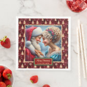 Red Gold Green Holiday Napkins Mr & Mrs Claus Serviette (Beispiel)