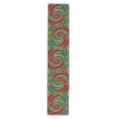 Red Gold Green Holiday Table Running Mittelgroßer Tischläufer (Vorderseite)