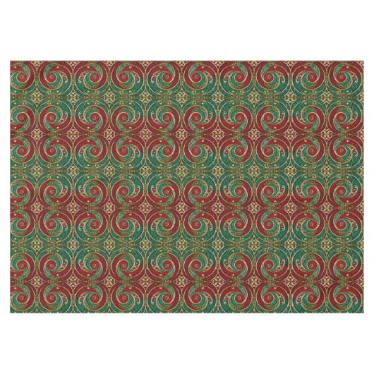 Red Gold Green Holiday Tableclout Tischdecke (Vorderseite (Horizontal))
