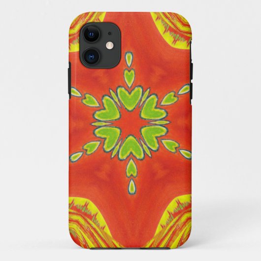 Red Gold Green Mandala Kunstdruckerei Case-Mate iPhone Hülle (Rückseite)
