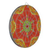 Red Gold Green Mandala Kunstdruckerei Dartscheibe (Vorderseite Links)