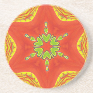Red Gold Green Mandala Kunstdruckerei Getränkeuntersetzer