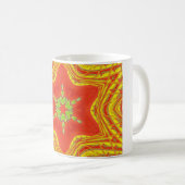 Red Gold Green Mandala Kunstdruckerei Kaffeetasse (VorderseiteRechts)