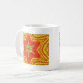 Red Gold Green Mandala Kunstdruckerei Kaffeetasse (Vorderseite Links)