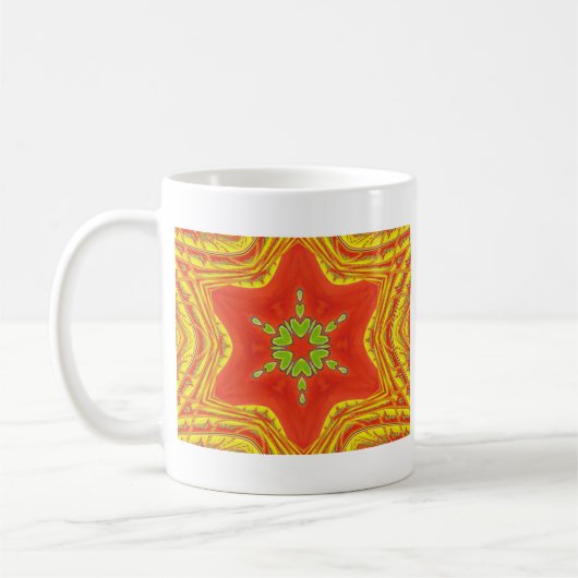 Red Gold Green Mandala Kunstdruckerei Kaffeetasse (Links)