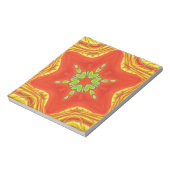 Red Gold Green Mandala Kunstdruckerei Notizblock (Rotiert)