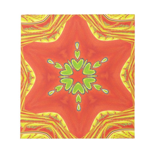 Red Gold Green Mandala Kunstdruckerei Notizblock (Vorderseite)