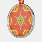 Red Gold Green Mandala Kunstdruckerei Ornament Aus Metall (Links)