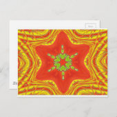 Red Gold Green Mandala Kunstdruckerei Postkarte (Vorne/Hinten)