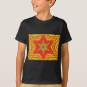 Red Gold Green Mandala Kunstdruckerei T-Shirt (Vorderseite)