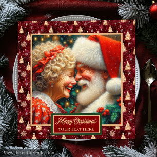 Red Gold Green Napkins Weihnachten Mr. & Mrs. Clau Serviette