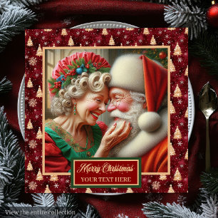 Red Gold Green Napkins Weihnachten Mr. & Mrs. Clau Serviette