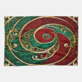 Red Gold Green Weihnachten Urlaub Küche Handtuch (Horizontal)