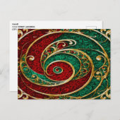 Red Gold Green Weihnachtsfeiertag Postkarte (Vorne/Hinten)