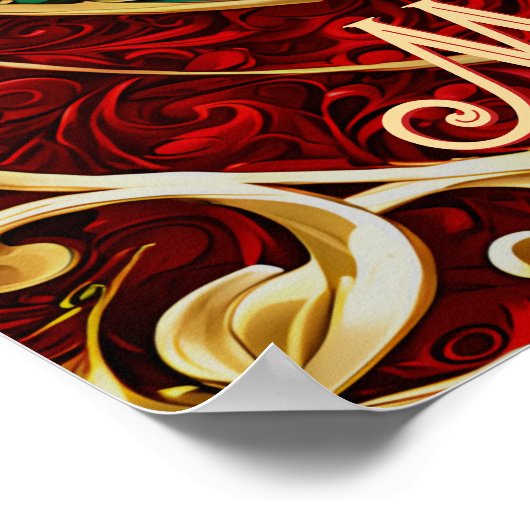 Red Gold Green Weihnachtskalender Poster (Ecke)