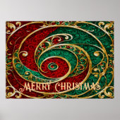 Red Gold Green Weihnachtskalender Poster (Vorne)