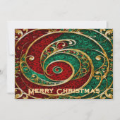 Red Gold Green Weihnachtskarte Feiertagskarte (Vorderseite)