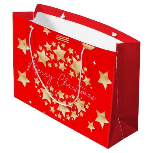 Red Gold große Weihnachtsgeschenk Große Geschenktüte (Rückseite Schrägansicht)