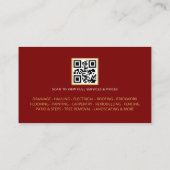 Red Gold Handyman Repair & Maintenance QR Code Visitenkarte (Rückseite)