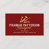 Red Gold Handyman Repair & Maintenance QR Code Visitenkarte (Vorderseite)