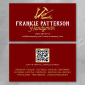 Red Gold Handyman Repair & Maintenance QR Code Visitenkarte