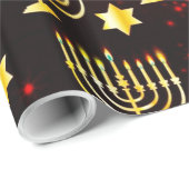 Red & Gold Hanukkah Menorah Geschenkpapier (Rolleneckpunkt)
